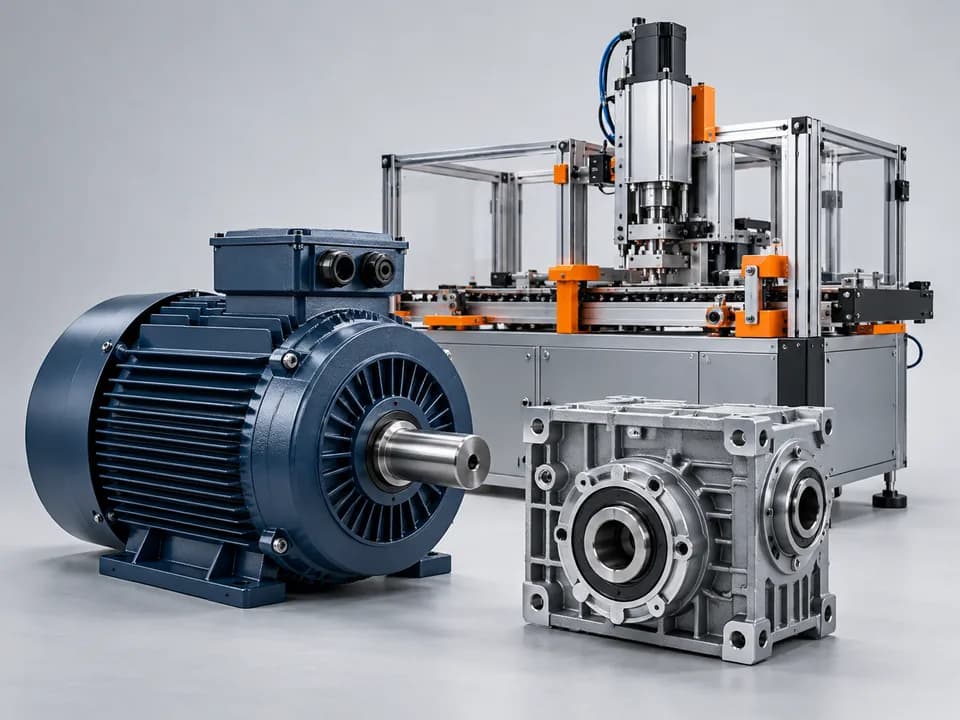 Motor y transmisión de una máquina industrial